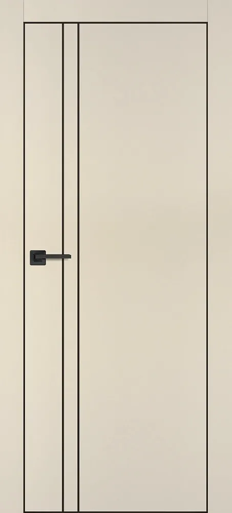 Фото Межкомнатная дверь PX-20  черная кромка с 4-х ст. Бежевый матовый